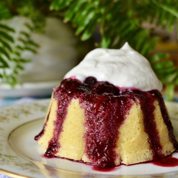 Macchialina - Lemon Olive Oil Cake with Blueberry Compote