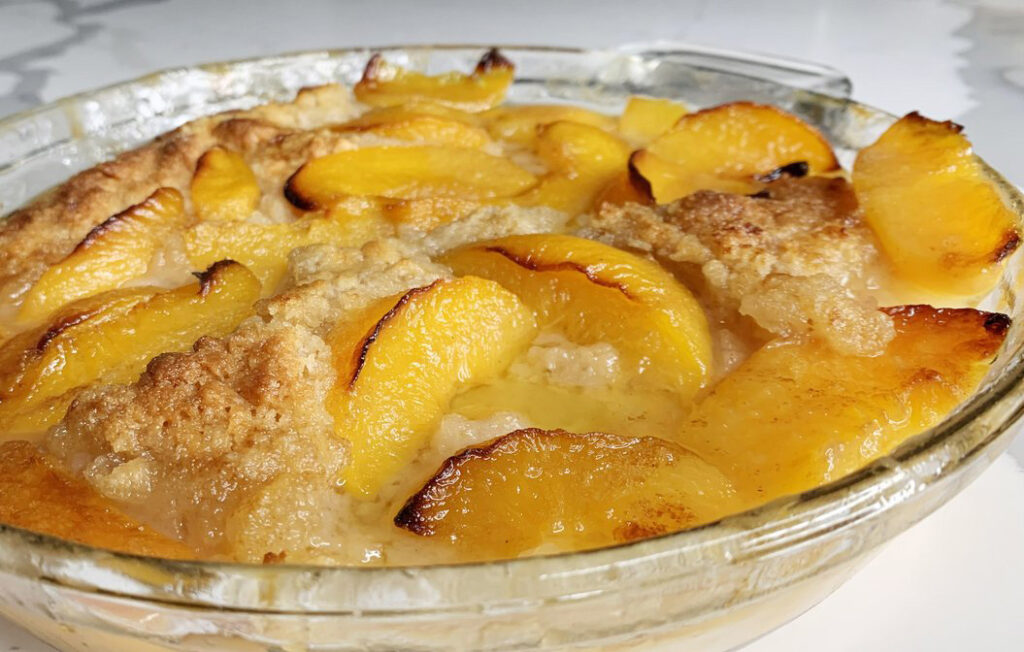 Southern Girl Desserts Lazy Peach Cobbler Story Plate Recipes