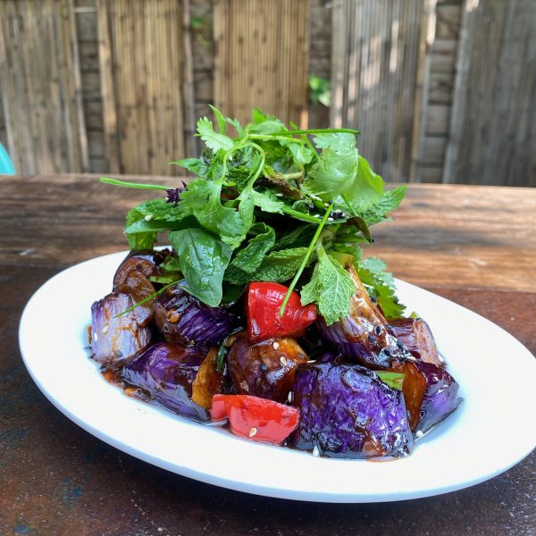 Kings Co Imperial – Soy Braised Ichiban Eggplant with  Summer Herb Salad